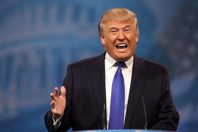 Donald Trump speaking at the 2013 Conservative Political Action Conference (CPAC) in National Harbor, Maryland (photo by Gage Skimore via Flikr).