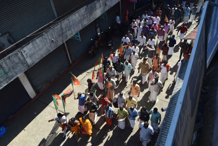 Figure 5: BJP strike protesting against young women entry in Sabarimala, 3 January 2019 (© Ranjithsiji, via Wikimedia Commons, CC BY-SA 4.0).